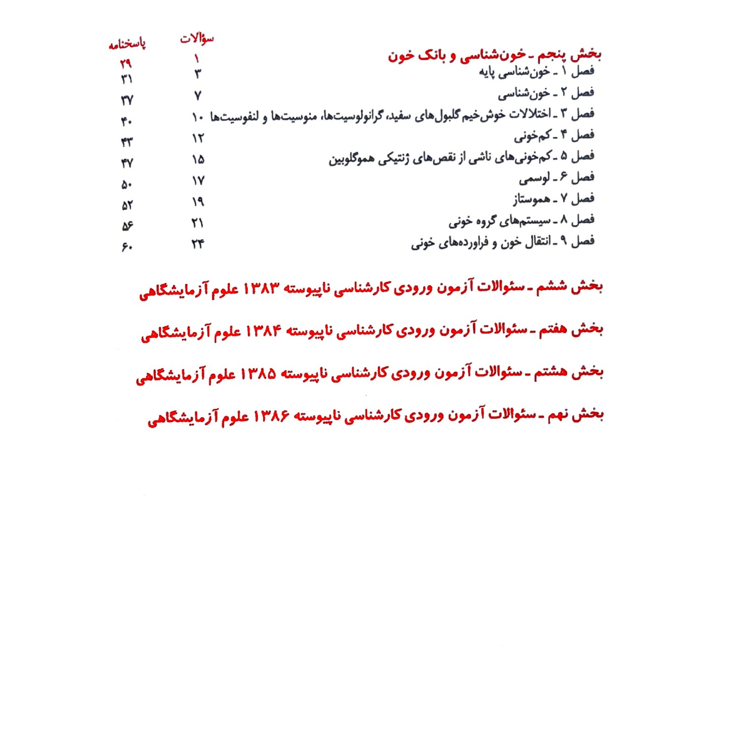 بانک سوالات ارشد و استخدامی علوم آزمایشگاهی انتشارات اندیشه رفیع